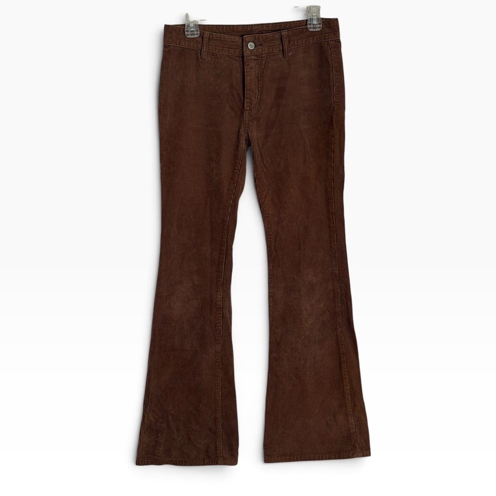 J. Galt Flare Corduroy Pants Womens Size M Chocolate Brown Y2K Fall Boho Chic - Picture 2 of 8